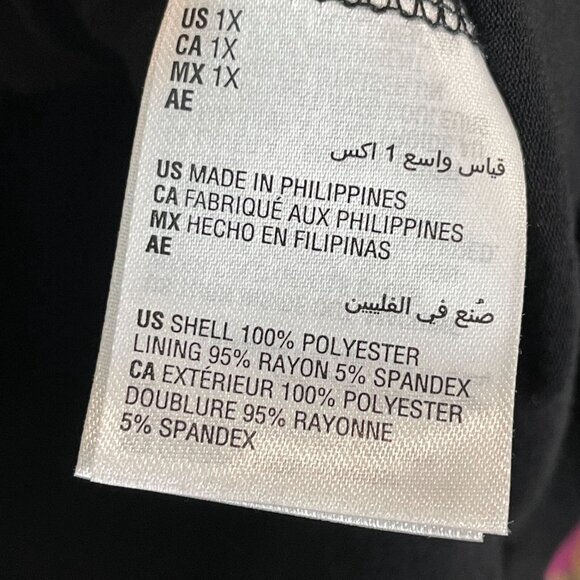 JM Collection Womens Plus 1X Top Poncho Overlay with Attached Tank Top Blouse - Picture 6 of 14